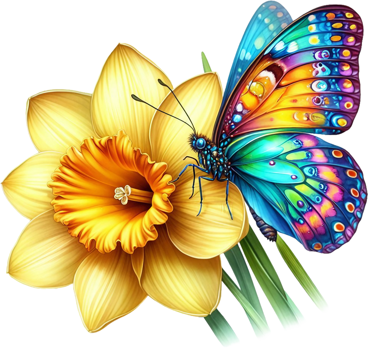 Motivtransfer 5933 Schmetterling mit gelber Blüte