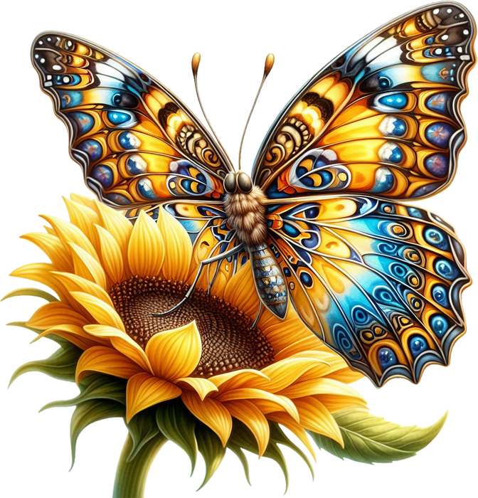 Motivtransfer 5939 Schmetterling mit Sonnenblume