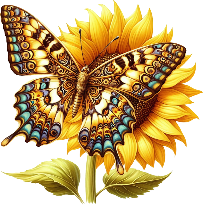 Motivtransfer 5941 Schmetterling mit Sonnenblume