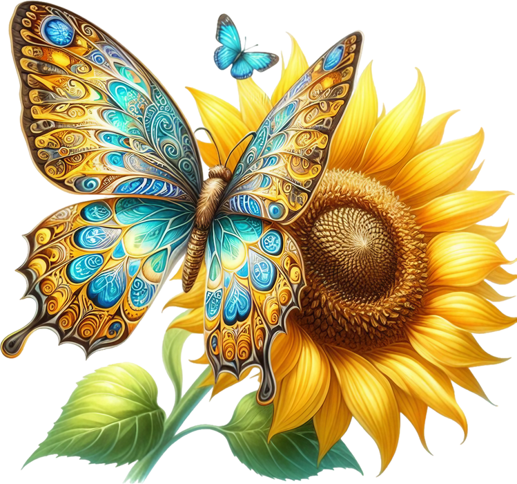 Motivtransfer 5947 Schmetterling mit Sonnenblume