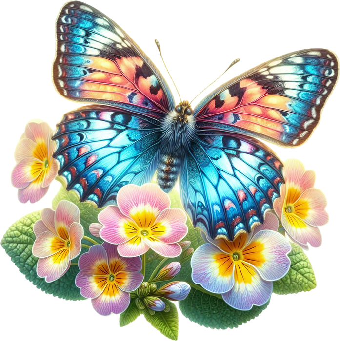 Motivtransfer 5950 Schmetterling mit bunten Blümchen