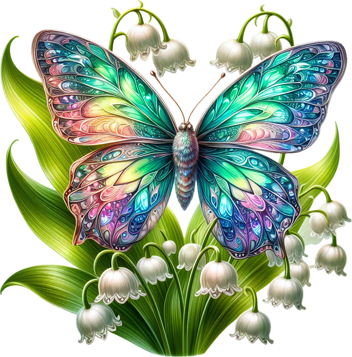 Motivtransfer 5954 Schmetterling mit Blumen