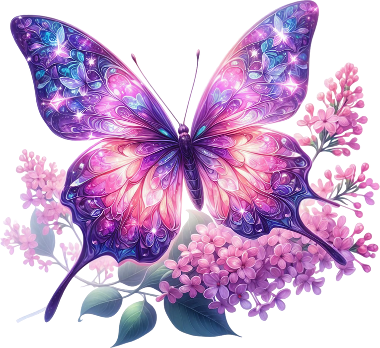 Motivtransfer 5957 Schmetterling mit rosa Blume