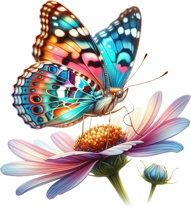 Motivtransfer 5959 Schmetterling mit Margarithe