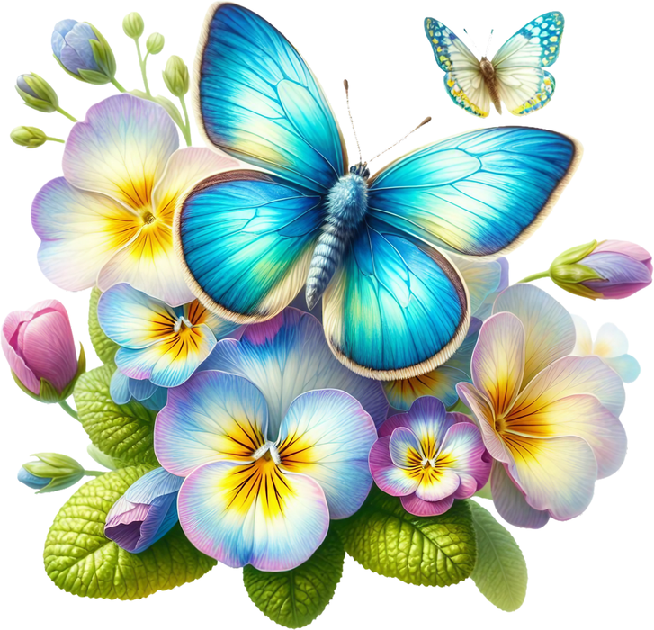 Motivtransfer 5964 Schmetterling mit Blumen