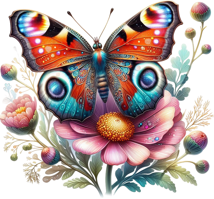 Motivtransfer 5969 Schmetterling mit Blüte