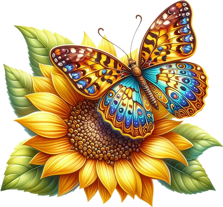 Motivtransfer 5970 Schmetterling mit Sonnenblume