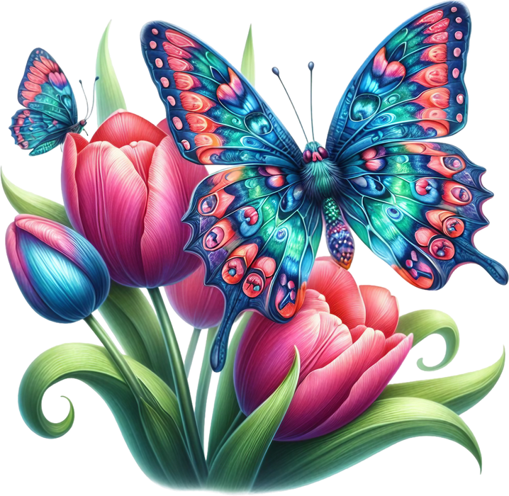 Motivtransfer 5972 Schmetterling mit Tulpe