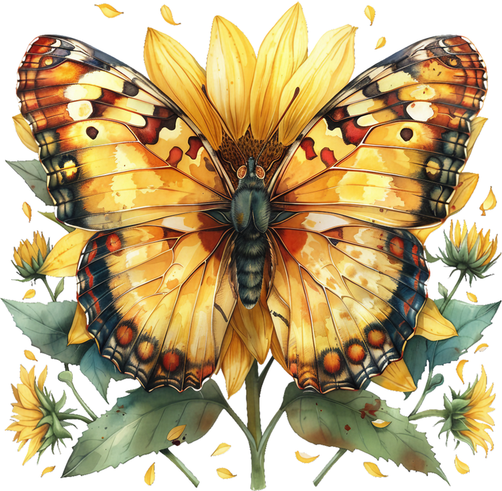 Motivtransfer 5979 Schmetterling mit Sonnenblume