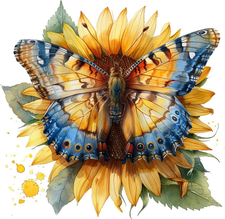 Motivtransfer 5980 Schmetterling mit Sonnenblume