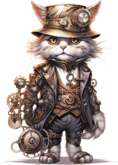 Motivtransfer 5996 Steampunk Katze
