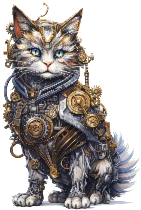 Motivtransfer 5997 Steampunk Katze