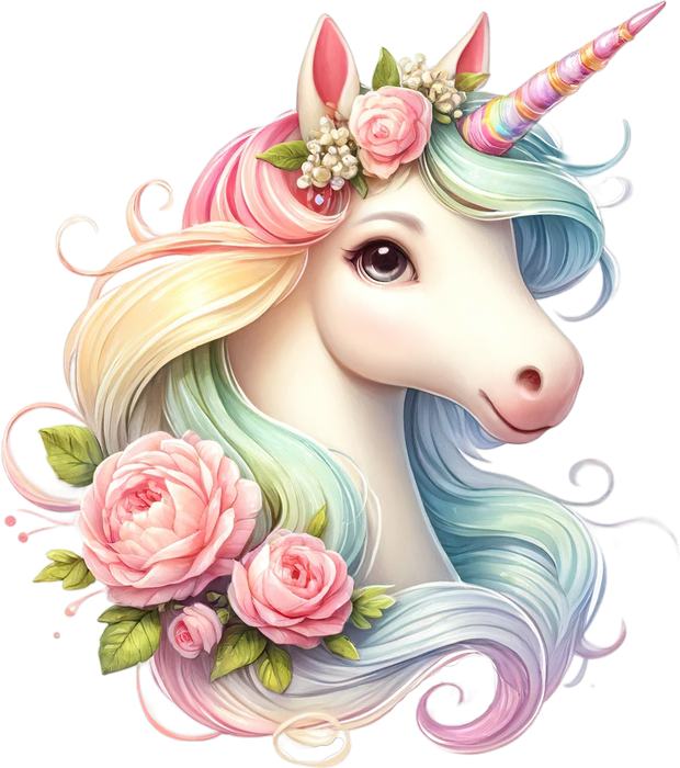 Motivtransfer 6035 Einhorn groß Gesicht