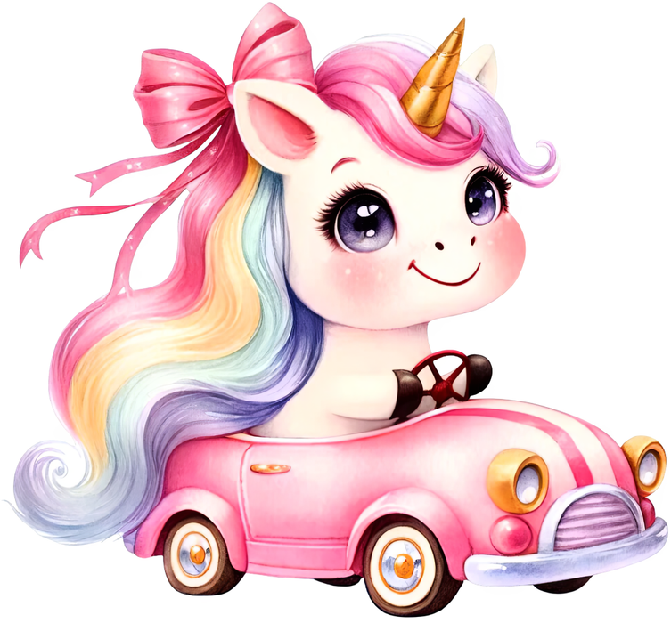 Motivtransfer 6046 Einhorn im Auto