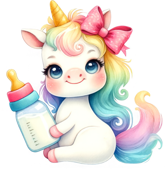 Motivtransfer 6054 Einhorn mit Fläschen