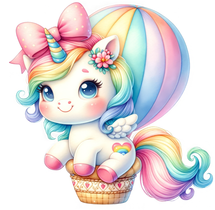 Motivtransfer 6056 Einhorn mit Ballon