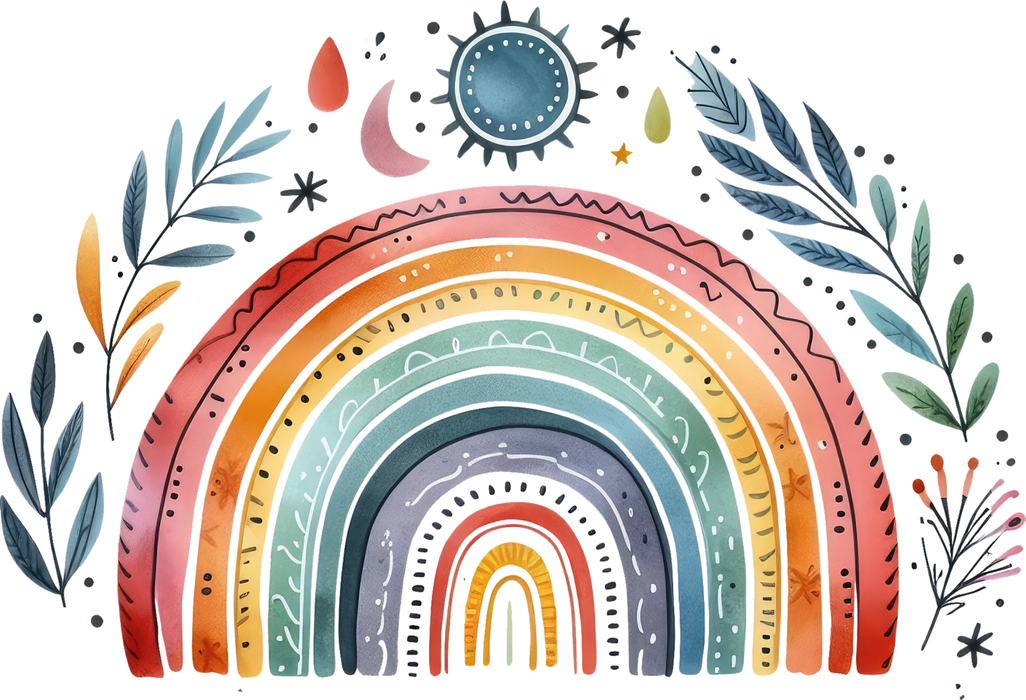 Motivtransfer 6068 Boho Regenbogen
