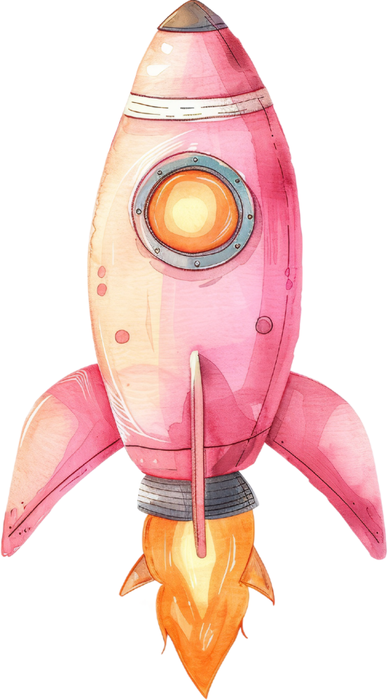 Motivtransfer 6082 Rakete Watercolor