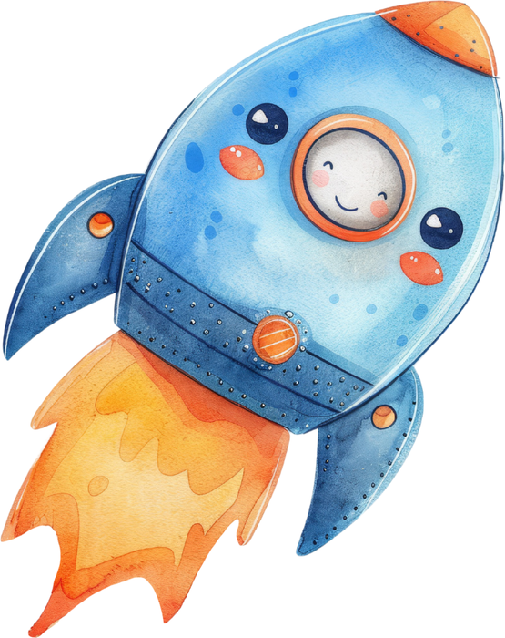 Motivtransfer 6102 Kleine Rakete mit Gesicht