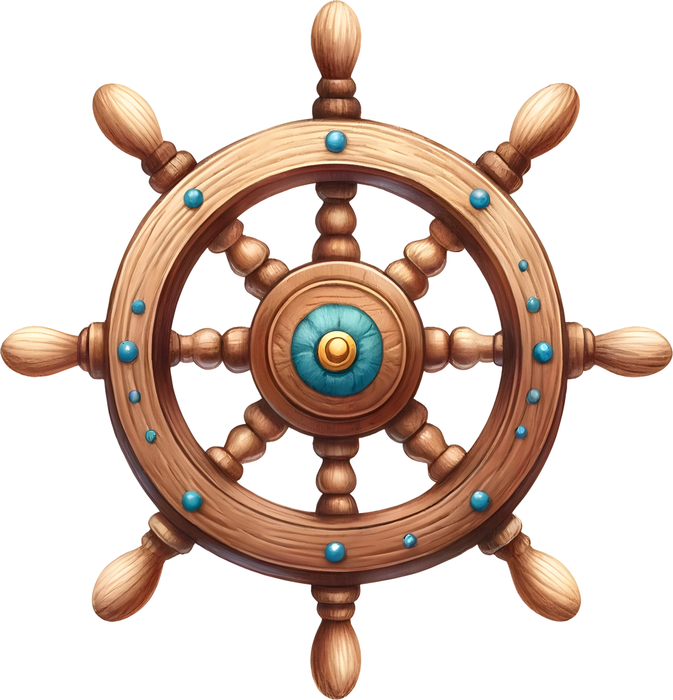 Motivtransfer 6108 Schiffssteuer mit Smaragden