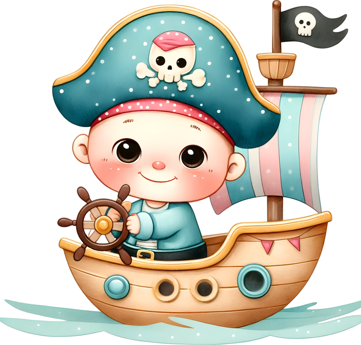 Motivtransfer 6113 Kleiner Pirat am Steuer