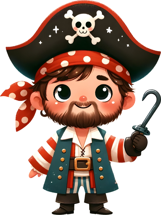 Motivtransfer 6119 Kleiner Pirat mit Haken und Bart