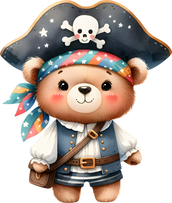 Motivtransfer 6131 Kleiner Teddy als Pirat verkleidet