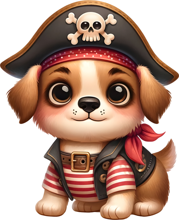 Motivtransfer 6153 Piratenhund mit gestreiftem Pulli