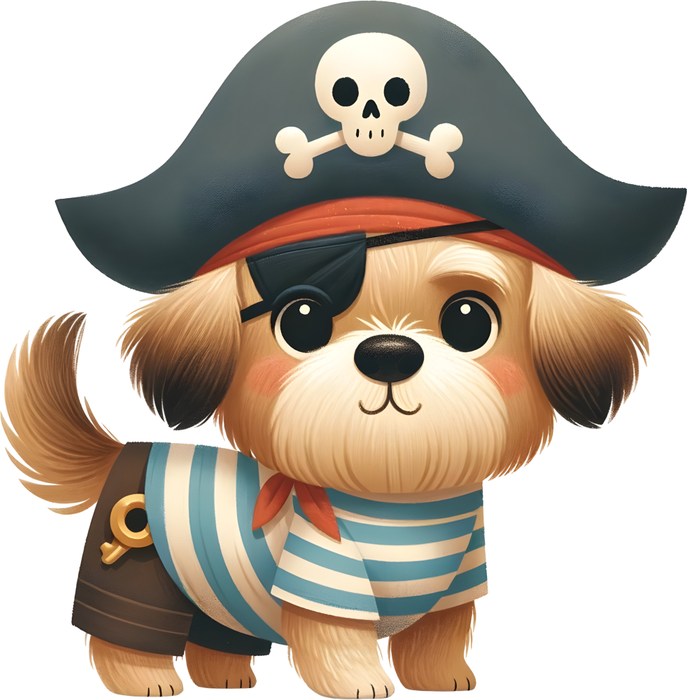 Motivtransfer 6154 Kleiner Piratenhund mit Augenklappe