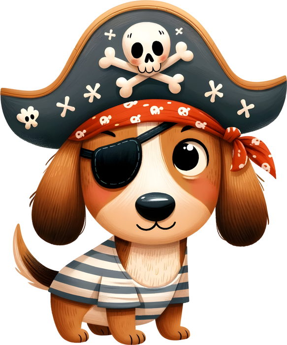 Motivtransfer 6155 Kleiner Piratenhund mit Augenklappe