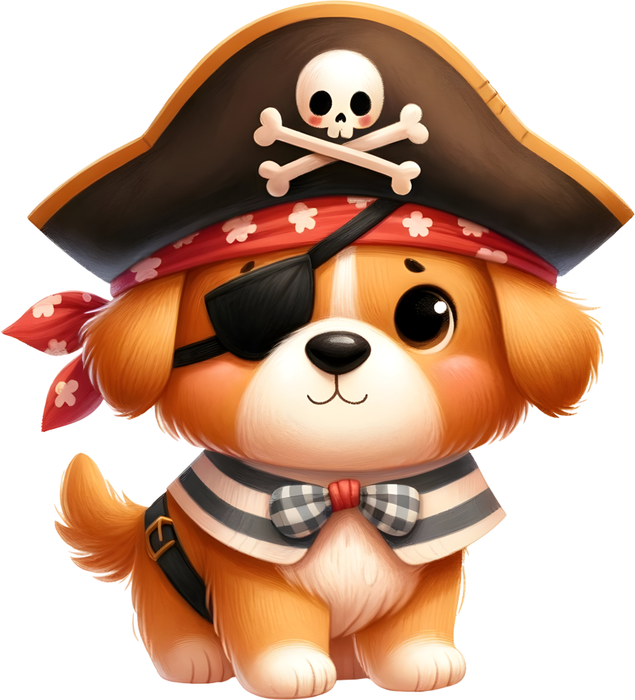 Motivtransfer 6156 Kleiner Piratenhund mit Augenklappe