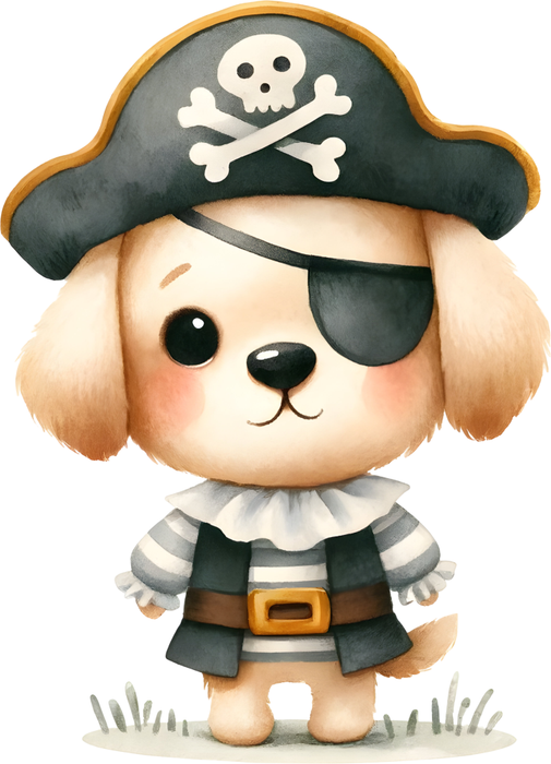 Motivtransfer 6157 Kleiner Piratenhund mit Augenklappe