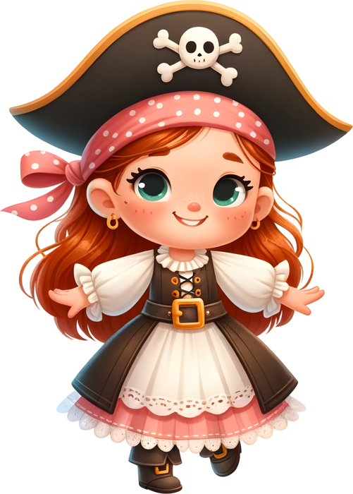Motivtransfer 6161 Kleine Piratin mit roten Haaren