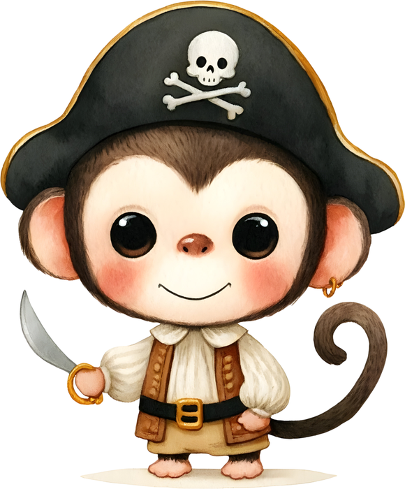 Motivtransfer 6165 Kleiner Piratenaffe mit Schwert