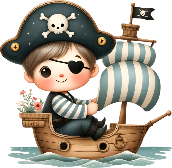 Motivtransfer 6170 Kleiner Pirat in kleinem Schiff