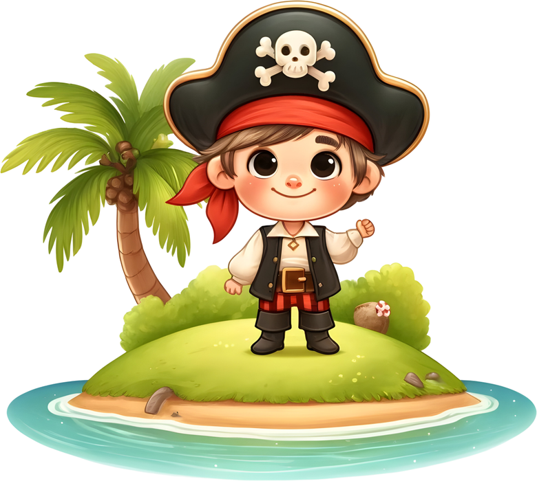 Motivtransfer 6171 Kleiner Pirat auf der Insel