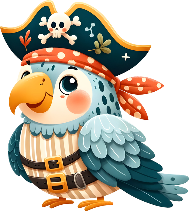 Motivtransfer 6173 Kleiner Piraten Papagei mit Hut