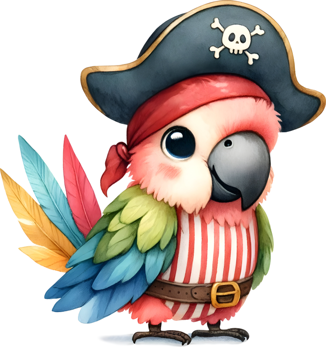 Motivtransfer 6175 Kleiner Piraten Papagei mit Hut