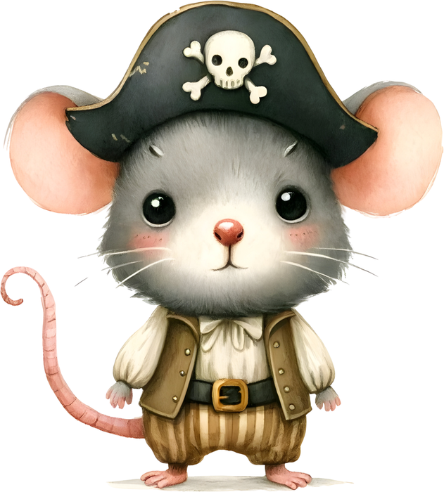 Motivtransfer 6180 Kleine graue Piratenmaus