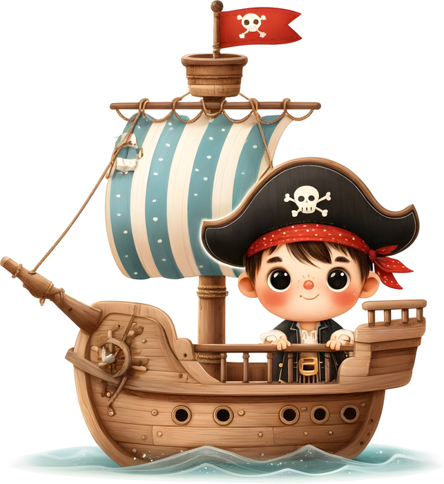 Motivtransfer 6186 Kleiner Pirat auf Schiff