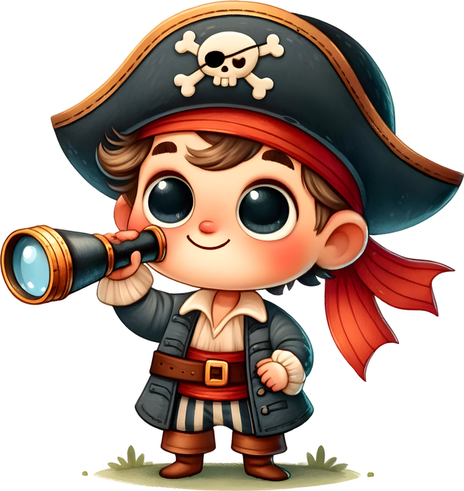 Motivtransfer 6197 Kleiner Pirat mit Fernrohr