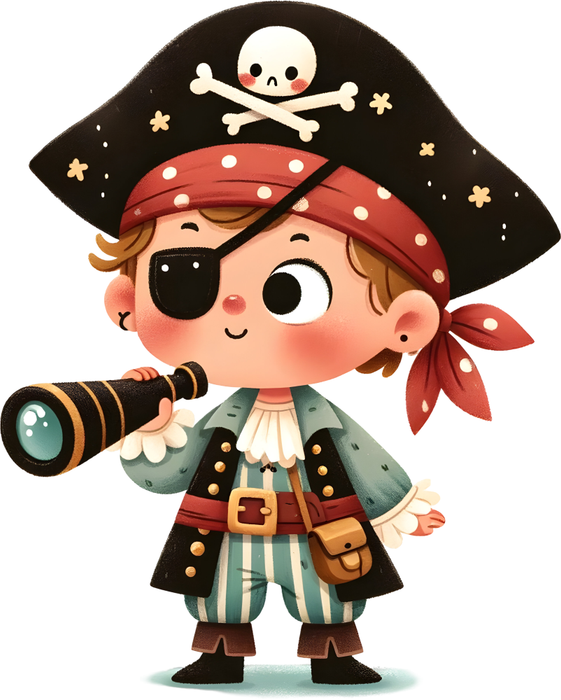 Motivtransfer 6198 Kleiner Pirat mit Fernrohr