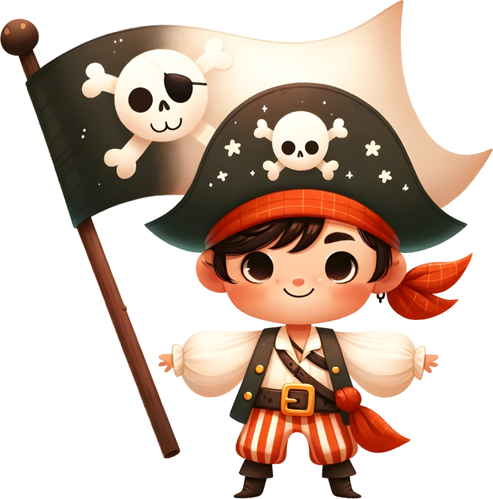 Motivtransfer 6203 Kleiner Pirat mit Fahne