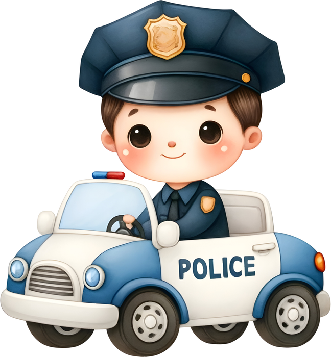 Motivtransfer 6236 Kleiner Polizist im Auto