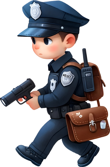 Motivtransfer 6256 Polizist mit Waffe