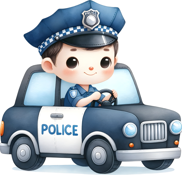 Motivtransfer 6258 Polizist im Auto