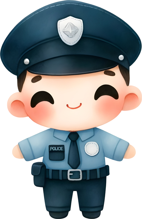 Motivtransfer 6264 Kleiner Polizist ist fröhlich