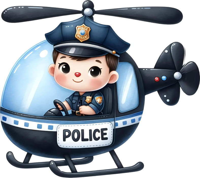 Motivtransfer 6266 Polizeihubschrauber mit Polizist