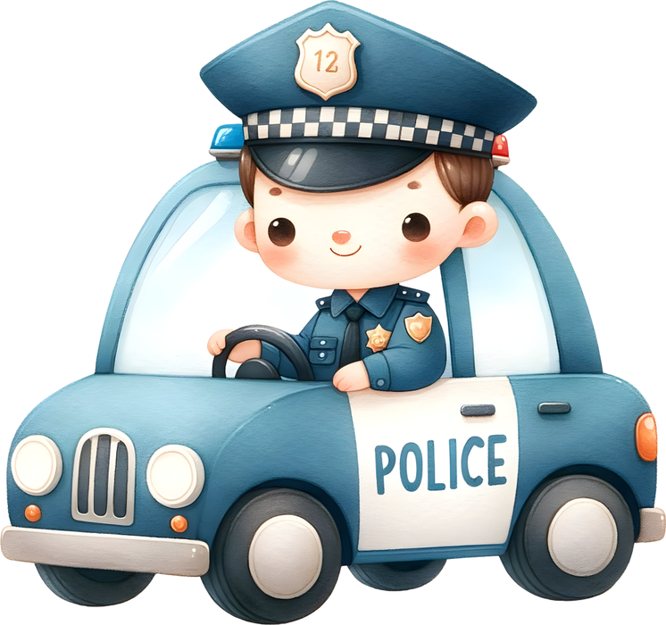 Motivtransfer 6267 Kleiner Polizist im Auto