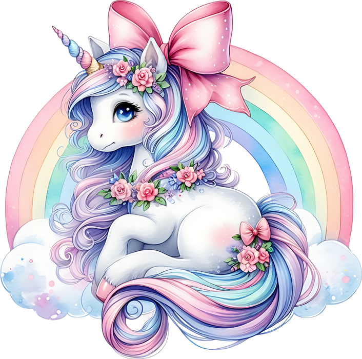 Motivtransfer 6294 Einhorn vor Regenbogen